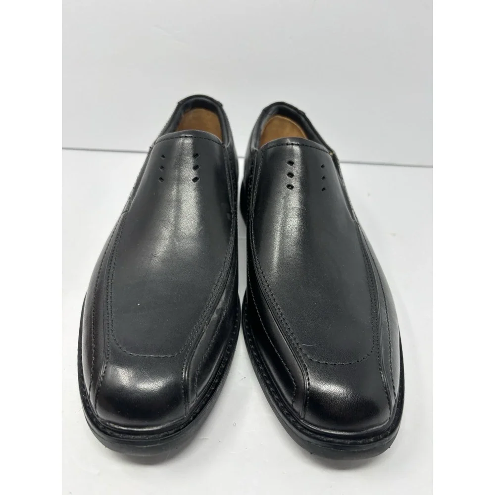Clarks Unstructured Loafers Mens 9M Black Leather Square Toe Slip On 62156